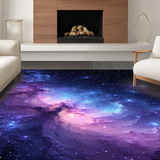 Ultra Soft Area Rug, Non Slip, Stain Resistant, Washable Area Rugs for Living Room, Bedroom, Enchanting Twilight Galaxy Motif(Purple)