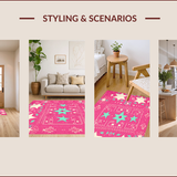 Ultra Soft Area Rug, Non Slip, Stain Resistant, Washable Area Rugs for Living Room, Bedroom, Funny Hot Pink Western Kitchen Rug for Cowgirl Decor(Pink)