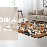 Ultra Soft Area Rug, Non Slip, Stain Resistant, Washable Area Rugs for Living Room, Bedroom, Lively Geometric Southwestern Composition(Brown)