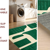 Ultra Soft Area Rug, Non Slip, Stain Resistant, Washable Area Rugs for Living Room, Bedroom, Sleek Nature-Inspired Decorative Elements(Green)
