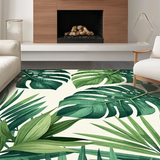 Ultra Soft Area Rug, Non Slip, Stain Resistant, Washable Area Rugs for Living Room, Bedroom, Serene Botanical Illustration Style(Green)