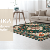 Ultra Soft Area Rug, Non Slip, Stain Resistant, Washable Area Rugs for Living Room, Bedroom, Elegant Spring Garden Aesthetic(Green)