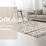 Ultra Soft Area Rug, Non Slip, Stain Resistant, Washable Area Rugs for Living Room, Bedroom, Elegant Neutral Lattice Aesthetic(Beige)