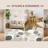 Ultra Soft Area Rug, Non Slip, Stain Resistant, Washable Area Rugs for Living Room, Bedroom, Elegant Plush Abstract Touch(Gray)