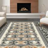 Ultra Soft Area Rug, Non Slip, Stain Resistant, Washable Area Rugs for Living Room, Bedroom, Cozy Ethnic Inspired Floor Decor(Brown)