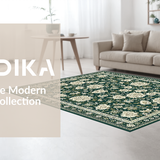 Ultra Soft Area Rug, Non Slip, Stain Resistant, Washable Area Rugs for Living Room, Bedroom, Elegant Summer Foliage Patterns(Green)