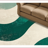 Ultra Soft Area Rug, Non Slip, Stain Resistant, Washable Area Rugs for Living Room, Bedroom, Modern Distressed Wave(Green)