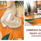 Ultra Soft Area Rug, Non Slip, Stain Resistant, Washable Area Rugs for Living Room, Bedroom, Contemporary Colorful Linear Elements(Orange)