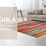 Ultra Soft Area Rug, Non Slip, Stain Resistant, Washable Area Rugs for Living Room, Bedroom, Whimsical Multihued Pattern Arrangement(Red)