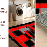 Ultra Soft Area Rug, Non Slip, Stain Resistant, Washable Area Rugs for Living Room, Bedroom, Vibrant Geometric Music Icons(Red)