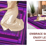 Ultra Soft Area Rug, Non Slip, Stain Resistant, Washable Area Rugs for Living Room, Bedroom, Edgy Black and Pink Graphics(Purple)