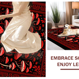 Ultra Soft Area Rug, Non Slip, Stain Resistant, Washable Area Rugs for Living Room, Bedroom, Charming Cozy Witchy Vibes(Red)
