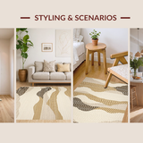 Ultra Soft Area Rug, Non Slip, Stain Resistant, Washable Area Rugs for Living Room, Bedroom, Trendy Natural Fiber Elegance(Beige)