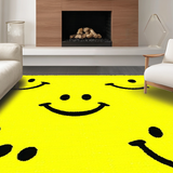 Ultra Soft Area Rug, Non Slip, Stain Resistant, Washable Area Rugs for Living Room, Bedroom, Lively Happy Emblematic Theme(Yellow)