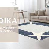 Ultra Soft Area Rug, Non Slip, Stain Resistant, Washable Area Rugs for Living Room, Bedroom, Rustic Oceanic Stripe Fusion(Blue)