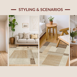 Ultra Soft Area Rug, Non Slip, Stain Resistant, Washable Area Rugs for Living Room, Bedroom, Contemporary Soft Natural Palette(Beige)