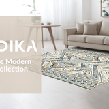 Ultra Soft Area Rug, Non Slip, Stain Resistant, Washable Area Rugs for Living Room, Bedroom, Modern Patterned Grey Harmony(Beige)