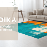 Ultra Soft Area Rug, Non Slip, Stain Resistant, Washable Area Rugs for Living Room, Bedroom, Luxurious Low Pile Artistic Print(Blue)