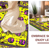 Ultra Soft Area Rug, Non Slip, Stain Resistant, Washable Area Rugs for Living Room, Bedroom, Colorful Jazz-Inspired Pattern(Yellow)