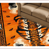 Ultra Soft Area Rug, Non Slip, Stain Resistant, Washable Area Rugs for Living Room, Bedroom, Striking Rustic Wildlife Motif(Orange)