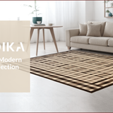 Ultra Soft Area Rug, Non Slip, Stain Resistant, Washable Area Rugs for Living Room, Bedroom, Contemporary Soft Tiled Motif(Beige)