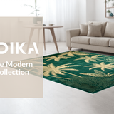 Ultra Soft Area Rug, Non Slip, Stain Resistant, Washable Area Rugs for Living Room, Bedroom, Chic Earthy Palm Tree Motif(Green)