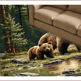 Ultra Soft Area Rug, Non Slip, Stain Resistant, Washable Area Rugs for Living Room, Bedroom, Vibrant Earth Toned Wildlife Design(Brown)