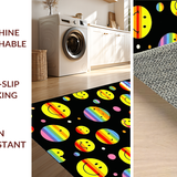 Ultra Soft Area Rug, Non Slip, Stain Resistant, Washable Area Rugs for Living Room, Bedroom, Lively Multicolored Geometric Display(Yellow)