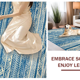 Ultra Soft Area Rug, Non Slip, Stain Resistant, Washable Area Rugs for Living Room, Bedroom, Chic Trellis Pattern with Blue Hues(Blue)