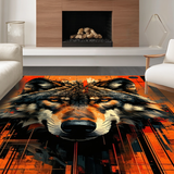 Ultra Soft Area Rug, Non Slip, Stain Resistant, Washable Area Rugs for Living Room, Bedroom, Vivid Warm Tones Animal Print(Orange)