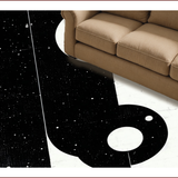 Ultra Soft Area Rug, Non Slip, Stain Resistant, Washable Area Rugs for Living Room, Bedroom, Trendy Modern Yin Yang Motif(Black)