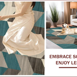 Ultra Soft Area Rug, Non Slip, Stain Resistant, Washable Area Rugs for Living Room, Bedroom, Chic Teal-Infused Natural Aesthetic(Blue)