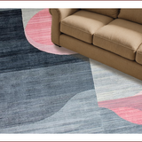 Ultra Soft Area Rug, Non Slip, Stain Resistant, Washable Area Rugs for Living Room, Bedroom, Abstract Soft Grey-Pink Aesthetic(Gray)