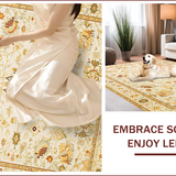 Ultra Soft Area Rug, Non Slip, Stain Resistant, Washable Area Rugs for Living Room, Bedroom, Elegant Earthy Floral Motif(Beige)