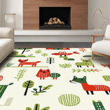 Ultra Soft Area Rug, Non Slip, Stain Resistant, Washable Area Rugs for Living Room, Bedroom, Cheerful Multi-Color Educational Layout(White)