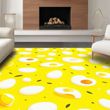 Ultra Soft Area Rug, Non Slip, Stain Resistant, Washable Area Rugs for Living Room, Bedroom, Unique Shabby Chic Egg Decor(Yellow)