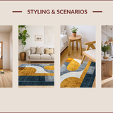Ultra Soft Area Rug, Non Slip, Stain Resistant, Washable Area Rugs for Living Room, Bedroom, Contemporary Grey Gold Minimalist Easy Care Area Rug(Gold)