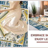 Ultra Soft Area Rug, Non Slip, Stain Resistant, Washable Area Rugs for Living Room, Bedroom, Contemporary Vibrant Tribal Motif(Blue)