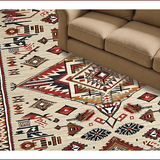 Ultra Soft Area Rug, Non Slip, Stain Resistant, Washable Area Rugs for Living Room, Bedroom, Elegant Tribal Geometric Fusion(Beige)