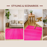 Ultra Soft Area Rug, Non Slip, Stain Resistant, Washable Area Rugs for Living Room, Bedroom, Lively Funky Twisted Stripes(Pink)