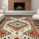 Ultra Soft Area Rug, Non Slip, Stain Resistant, Washable Area Rugs for Living Room, Bedroom, Cozy Minimalist Linear Design(Orange)