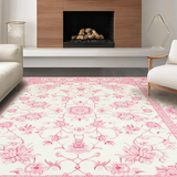 Ultra Soft Area Rug, Non Slip, Stain Resistant, Washable Area Rugs for Living Room, Bedroom, Dreamy Ethereal Blossom Patterns(Pink)