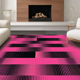 Ultra Soft Area Rug, Non Slip, Stain Resistant, Washable Area Rugs for Living Room, Bedroom, Bold Graphic Twisted Design Concept(Pink)