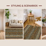 Ultra Soft Area Rug, Non Slip, Stain Resistant, Washable Area Rugs for Living Room, Bedroom, Contemporary Khaki Wildlife Influence(Brown)