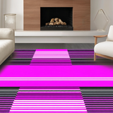 Ultra Soft Area Rug, Non Slip, Stain Resistant, Washable Area Rugs for Living Room, Bedroom, Dynamic Contemporary Diagonal Design(Pink)