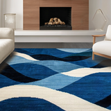 Dynamic Blue Tones Shag Appeal(Blue)