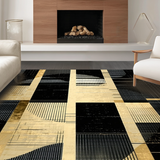Ultra Soft Area Rug, Non Slip, Stain Resistant, Washable Area Rugs for Living Room, Bedroom, Artful Neutral Color Palette(Beige)