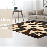 Ultra Soft Area Rug, Non Slip, Stain Resistant, Washable Area Rugs for Living Room, Bedroom, Americana Inspired Earthy Tones(Beige)