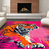 Ultra Soft Area Rug, Non Slip, Stain Resistant, Washable Area Rugs for Living Room, Bedroom, Stylish Pastel Animal Fantasy(Pink)