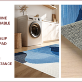 Ultra Soft Area Rug, Non Slip, Stain Resistant, Washable Area Rugs for Living Room, Bedroom, Modern Geometric Blue Hues(Blue)
